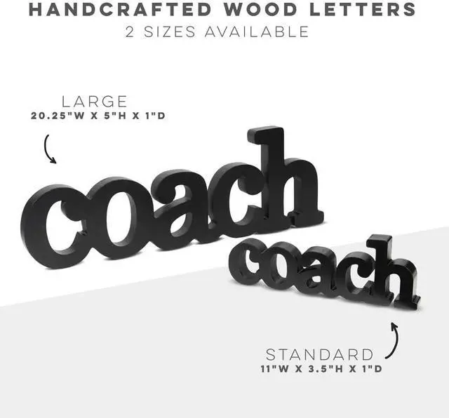 Alt view image 3 of 5 - ChalkTalkSPORTS Coach Gift - Autograph Ready Coach Wood Word Sign with Pen - Handcrafted Ready to Sign Team Gift
