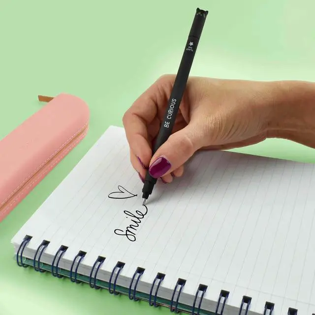 Alt view image 5 of 7 - LEGAMI - Set of 3 Erasable Gel Pens + 3 Black Refills, with Thermosensitive Erase Ink, Range of ink colours & barrel designs, 0.7mm Tip, Cute Panda, Cat, & Bee Design