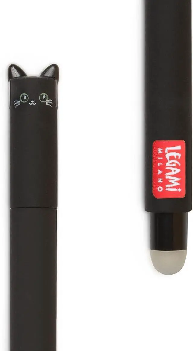 Alt view image 4 of 7 - LEGAMI - Set of 3 Erasable Gel Pens + 3 Black Refills, with Thermosensitive Erase Ink, Range of ink colours & barrel designs, 0.7mm Tip, Cute Panda, Cat, & Bee Design