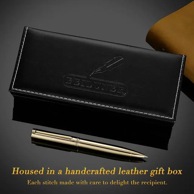 Alt view image 5 of 7 - BEILUNER Gold Gel Pen, Stunning Luxury Pens with 24K Gold Plating, Black Ink Refill, Executive Gift Set for Family & Friends, Writing, Fancy, Office, Retractable, Graduation Gifts, Nice Designer Pens