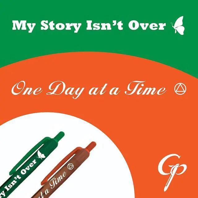 Alt view image 6 of 7 - Greeting Pen Translucent 12 Pen Set with Recovery Quotes, 6 Designs 46011 Colorful Pens Great for Recovery Group Giveaways