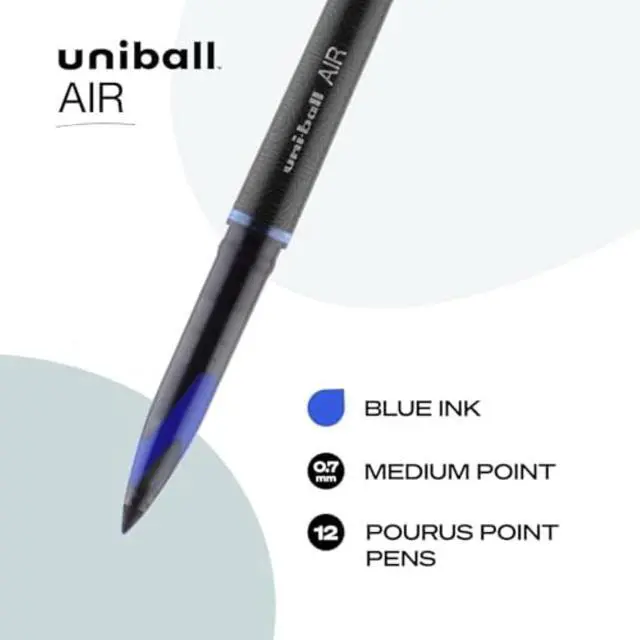 Alt view image 2 of 7 - uniball Air Porous Point Pens, Medium Point (0.7mm), Blue, 12 Pack