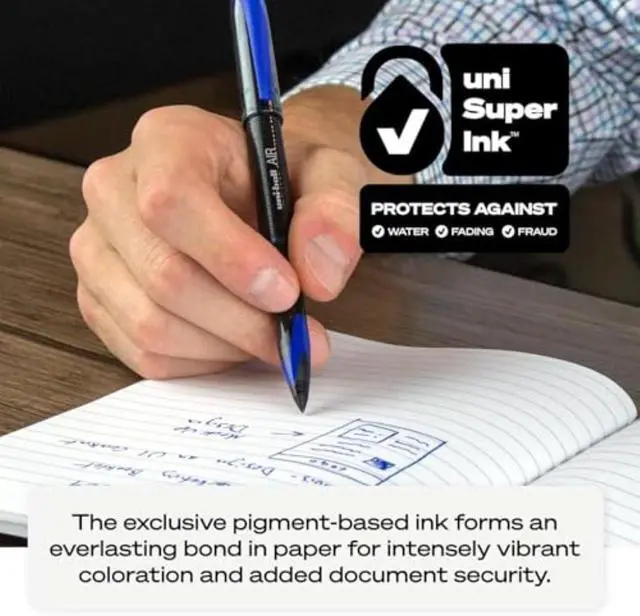 Alt view image 5 of 7 - uniball Air Porous Point Pens, Medium Point (0.7mm), Blue, 12 Pack