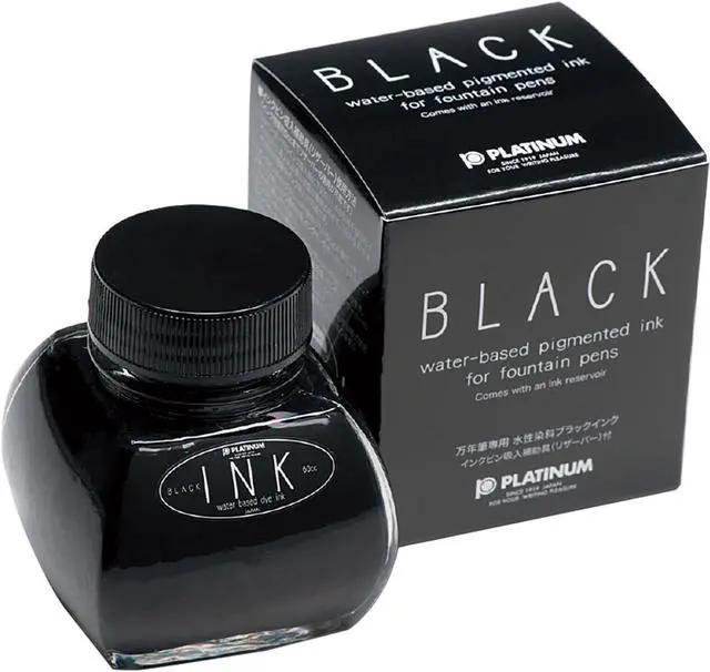 Main image of Platinum Fountain Pen Ink Bottle 60ml Black