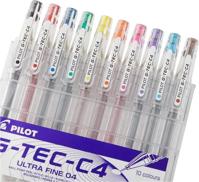 Alt view image 3 of 3 - Pilot G - Tec C4 Gel Microtip Rollerball 0.4 mm - Assorted, Pack of 10