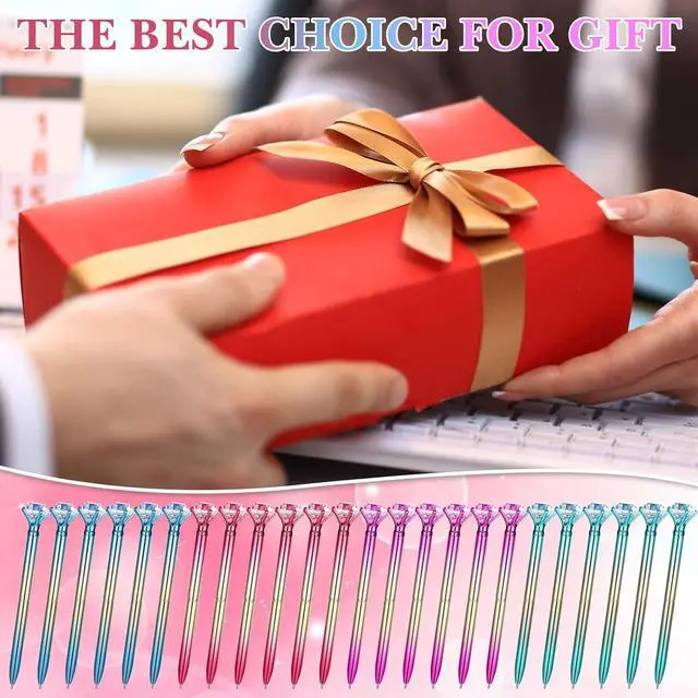 Alt view image 5 of 6 - Gersoniel 24 Pcs Big Crystal Diamond Pens Diamond Top Pens Bling Ballpoint Pen Black Ink Rhinestones Pen for Graduation Women School Office Supplies Wedding Birthday Present, 4 Colors(Colorful Style)