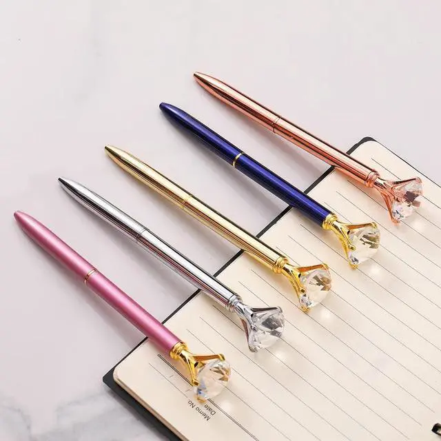 Alt view image 3 of 6 - Oddmoal Diamond Pens Fun Fancy Crystal Diamond Pen For Women, Bling Metal Pens, Black Ink, 18 Count(Mixed Colors)