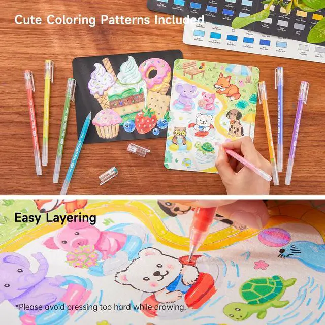 Alt view image 5 of 7 - Shuttle Art Colored Pens, 72 Vibrant Colors Cute Journal Pens 0.6mm Fine Point Colored Gel Pens for Black Paper in Portable Bag for Coloring Writing Drawing Journaling Note Taking School Office Home