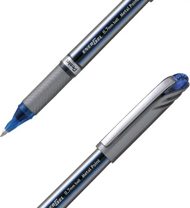 Alt view image 3 of 5 - Pentel Energel Plus Roller Ball Pen (Medium) - Blue (Pack of 12)