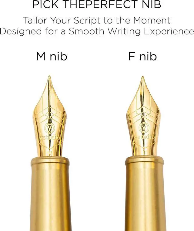 Alt view image 2 of 7 - YSTUDIO Stunning Classic Revolve Fountain Pen, Schmidt Gilded Nib, Best Pen Gift Set for Men & Women, Professional, Executive Office, Nice PensblueM nib