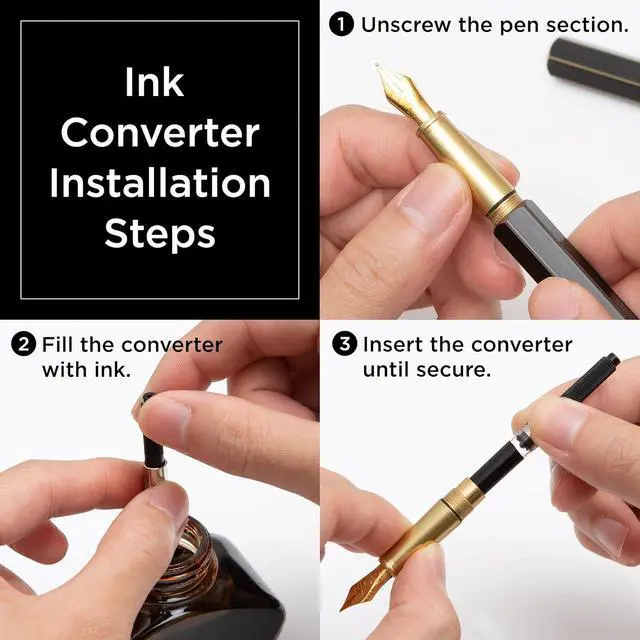 Alt view image 6 of 7 - YSTUDIO Stunning Classic Revolve Fountain Pen, Schmidt Gilded Nib, Best Pen Gift Set for Men & Women, Professional, Executive Office, Nice PensblueM nib