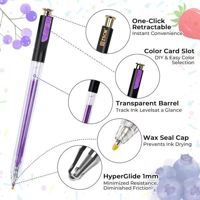 Alt view image 2 of 7 - ZSCM Retractable Gel Pen For Adult Coloring, 100 Colors Large Capacity Multicolor Gel Ink Pens, 1 mm Fine Point Smooth Writing Color Pen for Adult Coloring Book Note Taking Aesthetic Art Supplies