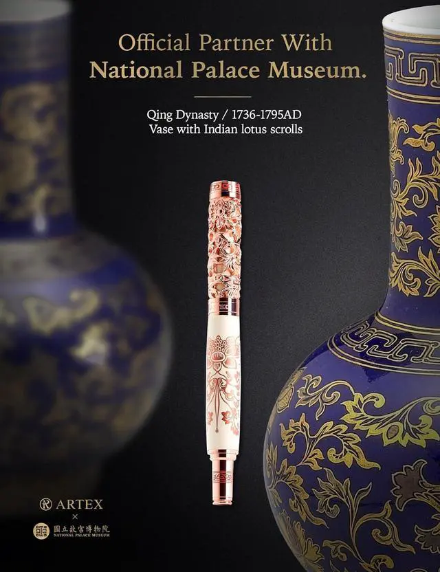 Alt view image 3 of 7 - ARTEX Luxury Fountain Pen - Museum Art Collections - Crafting Timeless Beauty - the Best Gift & Office Desk Decor, German SCHMIDT Fine Nib, Solid Metal (Ivory and Rosegold Pen)