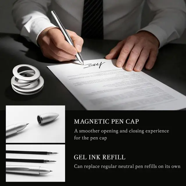 Alt view image 6 of 7 - Ovatt Hoverpen Interstellar - Space Silver, Ballpoint Pen, Unique Conversational Starter, Premium Futuristic Design, Precision Flow Ink, Schmidt Ballpoint Cartridges (Silver)
