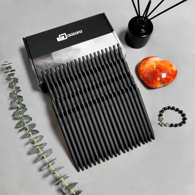 Alt view image 6 of 6 - Aozora Pens Bulk,80 Pack Black Click Pens No Bleed,Wholesale Retractable Ballpoint Pens Medium Point,Smooth Ink Pens for Journaling School Office Supplies 1.0MM Black Ink