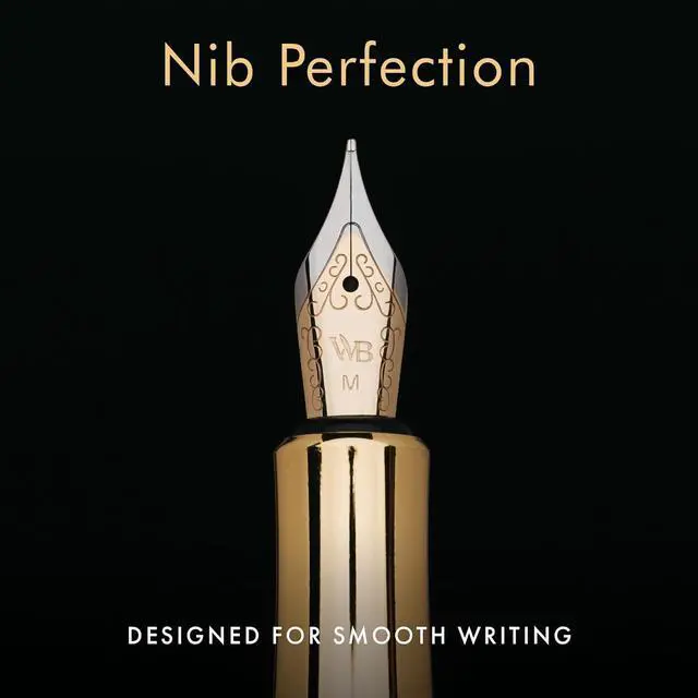 Alt view image 5 of 7 - Wordsworth and Black Fountain Pen Mini EDC: Luxury Gold Heavy Pocket Pen, Gold Finish, Medium Nib, 6 Ink Cartridges, Ink Converter, Travel Refillable Writing Pen Gift Set, Men & Women