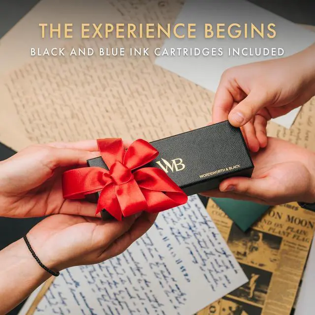 Alt view image 7 of 7 - Wordsworth and Black Fountain Pen Mini EDC: Luxury Gold Heavy Pocket Pen, Gold Finish, Medium Nib, 6 Ink Cartridges, Ink Converter, Travel Refillable Writing Pen Gift Set, Men & Women