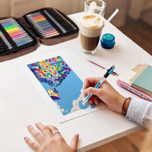 Alt view image 7 of 7 - ZSCM Retractable Gel Pen For Adult Coloring, 100 Colors Large Capacity Multicolor Gel Ink Pens, 1 mm Fine Point Smooth Writing Color Pen for Adult Coloring Book Note Taking Aesthetic Art Supplies