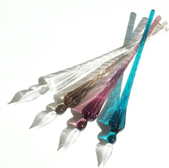 Alt view image 3 of 5 - Jacques Herbin Ref 214/37 - Round Glass Dip Pen - Turquoise