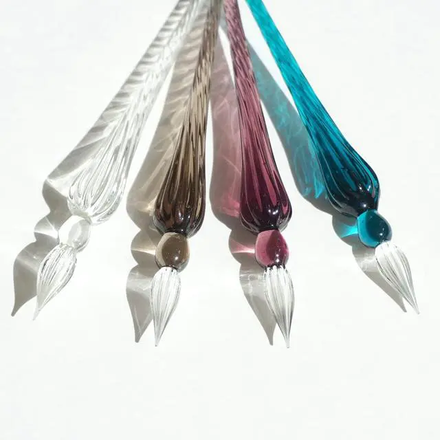 Alt view image 4 of 5 - Jacques Herbin Ref 214/37 - Round Glass Dip Pen - Turquoise