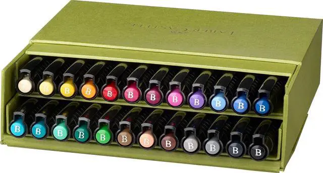 Alt view image 2 of 6 - Faber-Castell Art & Graphic Pitt Artist Pen Brush India Ink Pen, Multicoloured, Studio Box Of 24, For Art, Craft, Drawing, Sketching, Home, School, University, Colouring