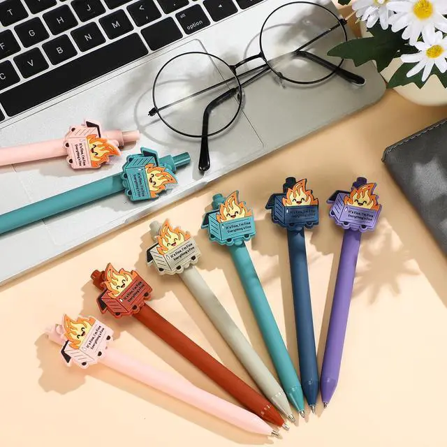 Alt view image 4 of 7 - Sayglossy Dumpster Fire Pen for Coworker Positive Funny Office Ballpoint Pens Dumpster Fire Desk Accessories End of Year Gift for Graduation Team Coworker Teachers Nurse(Macaron Colors,48 Pcs)