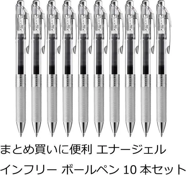 Alt view image 2 of 6 - Pentel BL77TL-A Gel Ink Ballpoint Pen, ENERGEL IN FREE 0.7 BLACK, 10 PCS