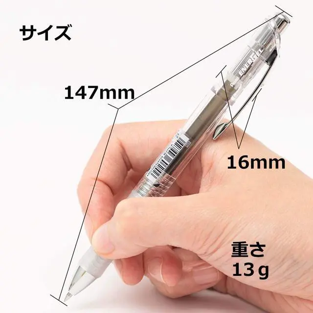 Alt view image 3 of 6 - Pentel BL77TL-A Gel Ink Ballpoint Pen, ENERGEL IN FREE 0.7 BLACK, 10 PCS