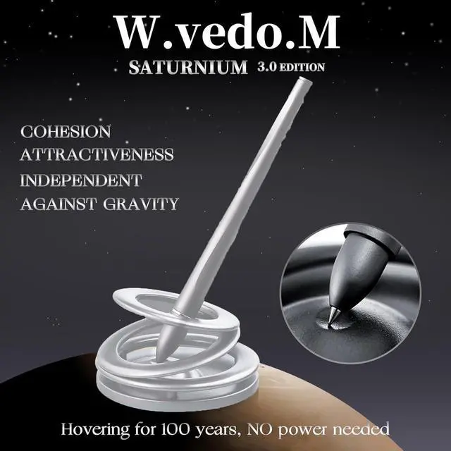 Alt view image 2 of 5 - Ballpoint pen STURNIUM 3.0 EDITION.Floating and Magnetic levitating pen for Desktop decoration.Luxury hoverpen gift for men and women (Multiple colors are available) (Starlight Silver)