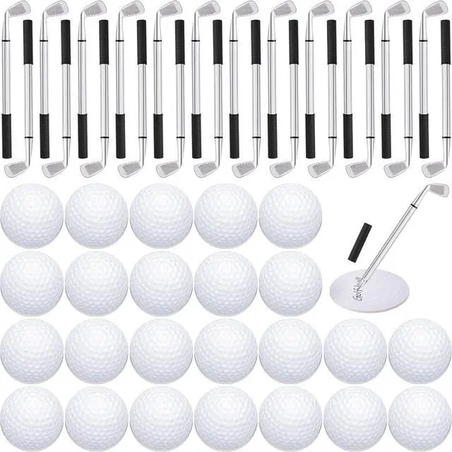 Main image of Estune 24 Pack Golf Ballpoint Pen and Sticky Notes Cool Golf Party Favors Mini Decorative Funny Sports Golfing Club Props Black Gel Ink for Office Coworkers Stationery Gift Supply