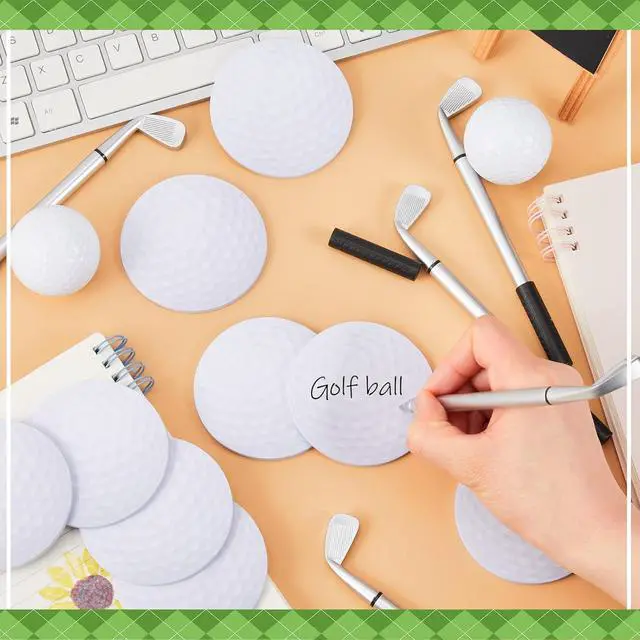 Alt view image 4 of 7 - Estune 24 Pack Golf Ballpoint Pen and Sticky Notes Cool Golf Party Favors Mini Decorative Funny Sports Golfing Club Props Black Gel Ink for Office Coworkers Stationery Gift Supply