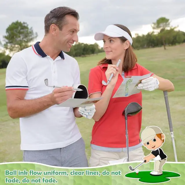 Alt view image 5 of 7 - Estune 24 Pack Golf Ballpoint Pen and Sticky Notes Cool Golf Party Favors Mini Decorative Funny Sports Golfing Club Props Black Gel Ink for Office Coworkers Stationery Gift Supply