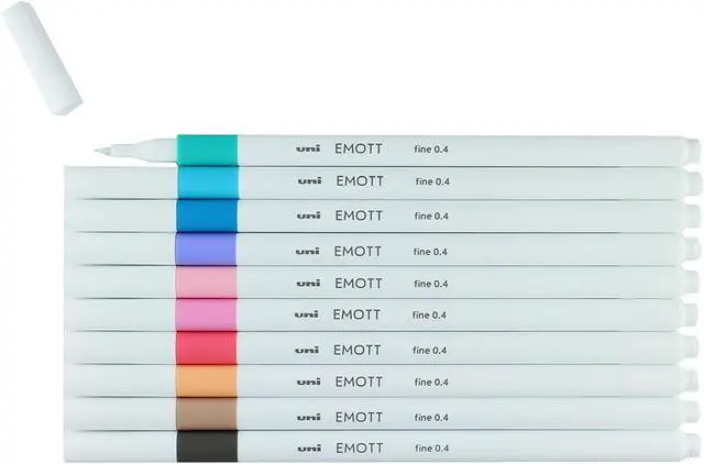 Alt view image 3 of 7 - Uni EMOTT Fineliner Pen Set #2, 10-Colors