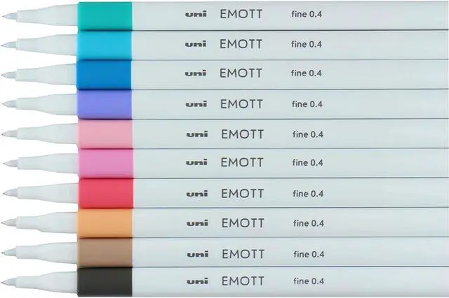Alt view image 7 of 7 - Uni EMOTT Fineliner Pen Set #2, 10-Colors
