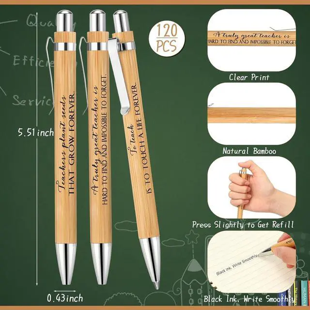 Alt view image 3 of 3 - Kosiz 240 Pcs Graduation Teacher Appreciation Gifts Bulk Thank You Kraft Notebooks Inspirational Bamboo Ballpoint Pen Mini Journal Notebook End of Gift Ideas for Teachers School Team Group Women Men
