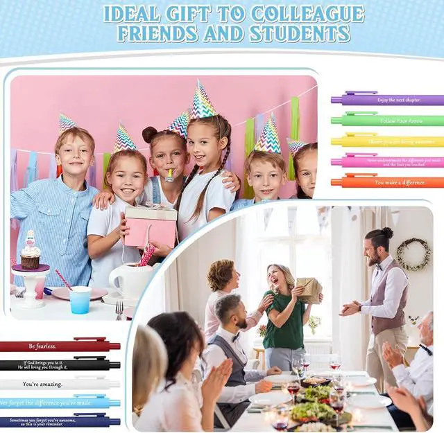 Alt view image 5 of 7 - Teling 100 Pcs Inspirational Pens in Bulk Motivational Ballpoint Pens Bulk with Funny Sayings Quotes Positive Thank You Gifts for Adults Employees Coworkers Team Staff(Classic Colors,Classic Style)
