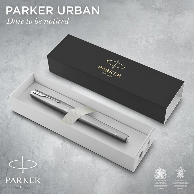 Alt view image 2 of 7 - Parker Urban Fountain Pen, Metro Metallic, Medium Nib with Blue Ink Refill, Gift Box (1931605)