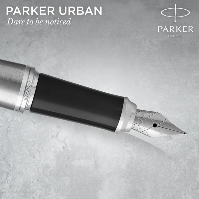 Alt view image 4 of 7 - Parker Urban Fountain Pen, Metro Metallic, Medium Nib with Blue Ink Refill, Gift Box (1931605)
