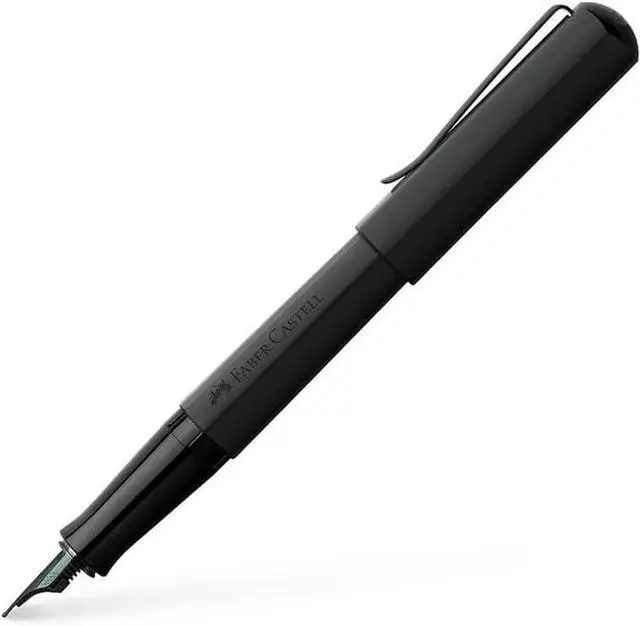Main image of FABER-CASTELL 150572 Faber Castel Fountain Pen, EF, Extra Fine Point, Hexa, Black Matte, Dual Use, Genuine Imported