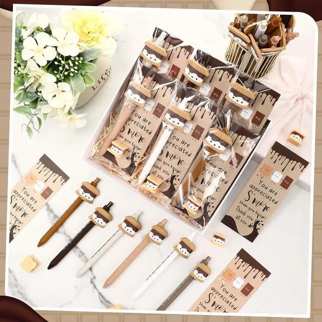 Alt view image 5 of 6 - Sayglossy 72 Sets Smores Gifts Bulk End of Year Gifts for Student Inspirational Marshmallow Pens Tags Thank You Party for Teacher Nurse Team Staff Employees Coworkers Groups Office