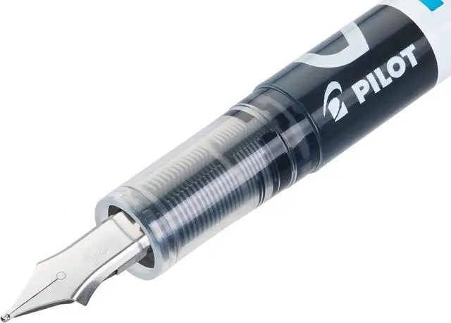 Alt view image 2 of 5 - PILOT V PEN - Erasable Disposable Fountain Pen - 0.6mm Nib Tip - Medium Line - Pack of 7 - Black, Red, Pink, Violet, Blue, Peacock & Green