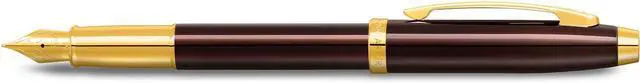 Alt view image 4 of 5 - Sheaffer Gift 100 9370 Fountain Pen Glossy Coffee Brown with PVD Gold tone Trim | Fountain Pen Medium Nib | Premium Pen Gift Set