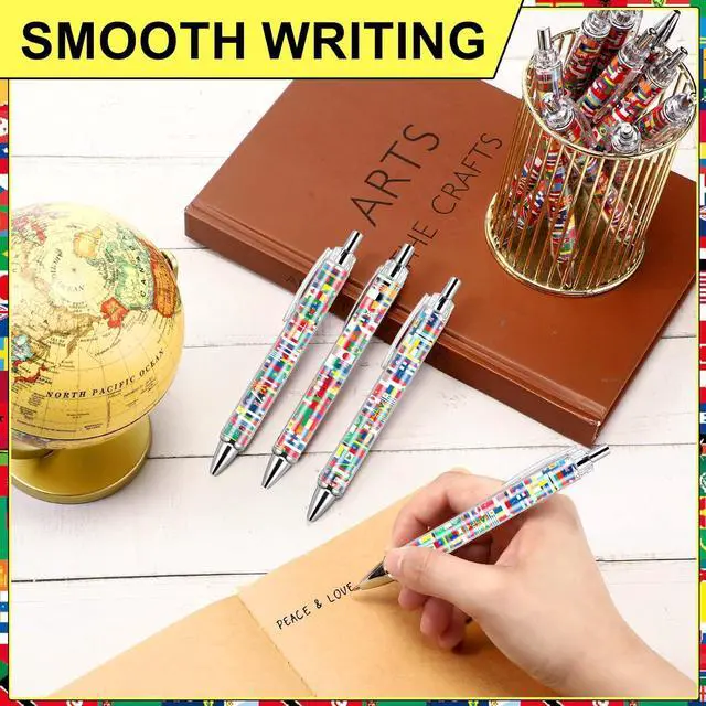 Alt view image 3 of 3 - 50 Pcs 2026 Soccer International Flag Pens Around The World Party Favors Multicultural Country Flags Ballpoint Pens Bulk Gifts for Students School Classroom Employees Coworkers Team Staff