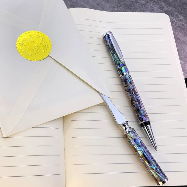 Alt view image 5 of 6 - LACHIEVA LUX Luxury Abalone Shell Ballpoint Pen & Letter Opener Set, Elegant Gift for Men & Women, Great for Christmas and Special Occasions