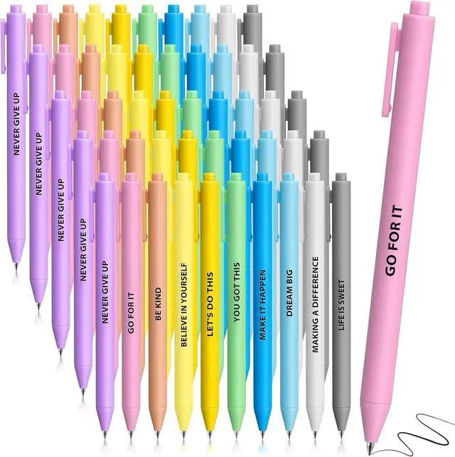 Main image of Epakh 50 Pcs Funny Ballpoint Pens Bulk, Funny Pens for Work with Sayings Complain Inspirational Optimisti Motivational Quotes Gifts for Office School, Black Ink(Inspirational,Macaron Color)