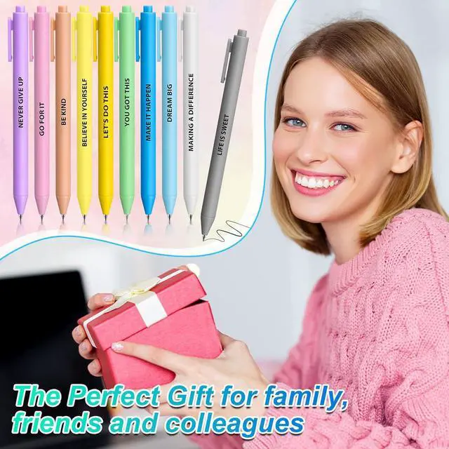 Alt view image 5 of 7 - Epakh 50 Pcs Funny Ballpoint Pens Bulk, Funny Pens for Work with Sayings Complain Inspirational Optimisti Motivational Quotes Gifts for Office School, Black Ink(Inspirational,Macaron Color)