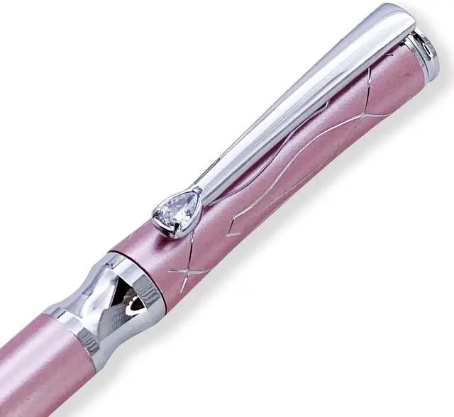 Alt view image 2 of 6 - LACHIEVA LUX Nice Elegant Crystal Executive Metal Ballpoint Pen with German-made Refills, Luxury High end Writing Instruments for women-pink