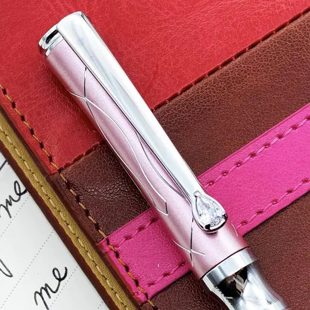 Main image of LACHIEVA LUX Nice Elegant Crystal Executive Metal Ballpoint Pen with German-made Refills, Luxury High end Writing Instruments for women-pink