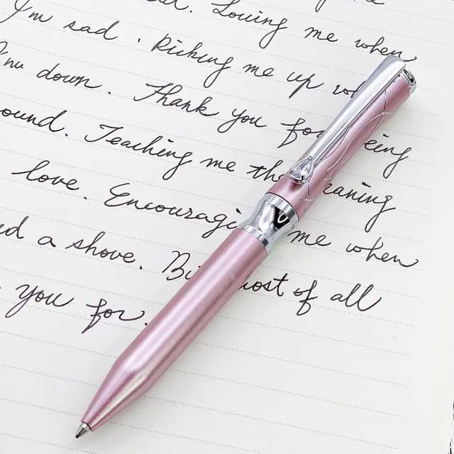Alt view image 5 of 6 - LACHIEVA LUX Nice Elegant Crystal Executive Metal Ballpoint Pen with German-made Refills, Luxury High end Writing Instruments for women-pink