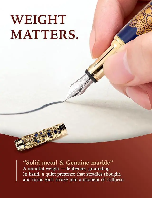 Alt view image 4 of 7 - ARTEX Luxury Fountain Pen - Museum Art Collections - Crafting Timeless Beauty - the Best Gift & Office Desk Decor, German SCHMIDT Fine Nib, Solid Metal